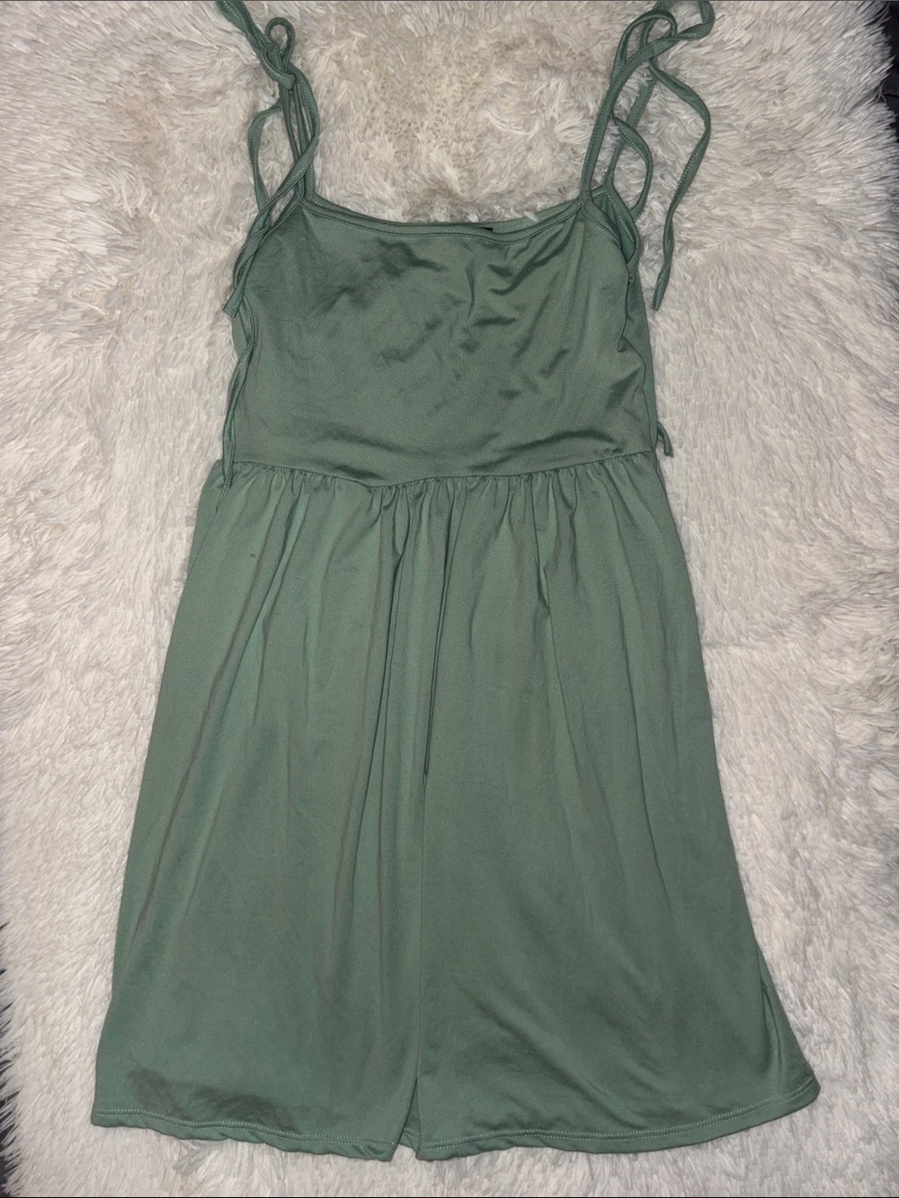 Olive Green Tie-Strap Sundress